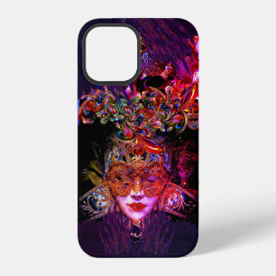 Masquerade Ball mask face gothic purple pink iPhone 12 Case