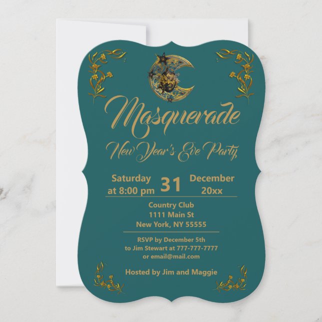 Masquerade Ball Party Invitation (Front)