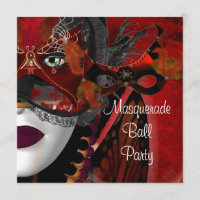 Masquerade Ball Party Mask Black Red Girl 2