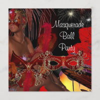Masquerade Ball Party Mask Black Red Showgirl 2