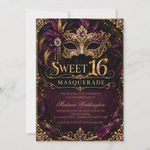 Masquerade Ball Sweet 16 Invitation