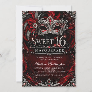 Masquerade Ball Sweet 16 Invitation