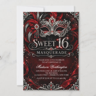 Masquerade Ball Sweet 16 Invitation
