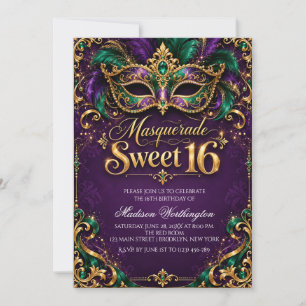Masquerade Ball Sweet 16 Invitation