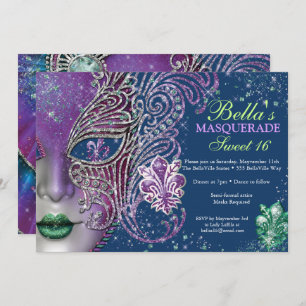 Masquerade Birthday Party Invitations