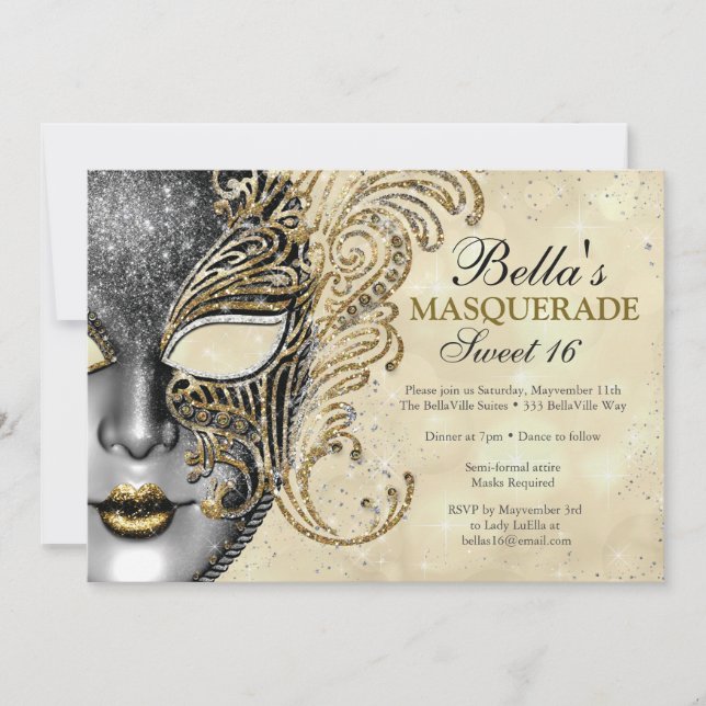 Masquerade Birthday Party Invitations (Front)