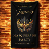 Masquerade Black Gold Birthday Welcome