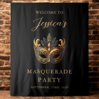 Masquerade Black Gold Birthday Welcome