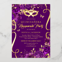 Masquerade Butterfly Purple Quinceanera