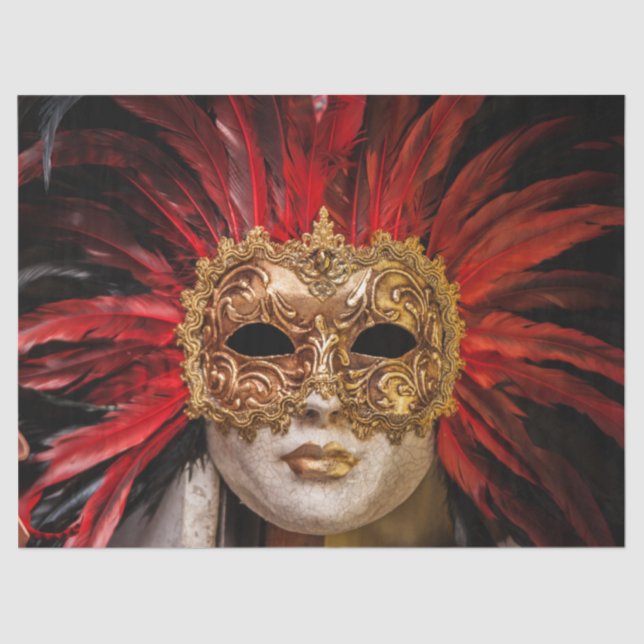 Masquerade Carnival Costume Mask 19 Decoupage Tissue Paper (Front)