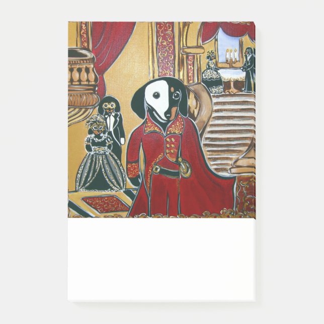 MASQUERADE DACHSHUND POST-IT NOTES (Front)