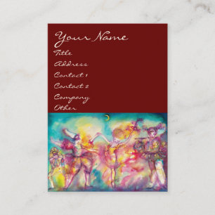 MASQUERADE /DANCE ,MUSIC bright blue red,pink Business Card