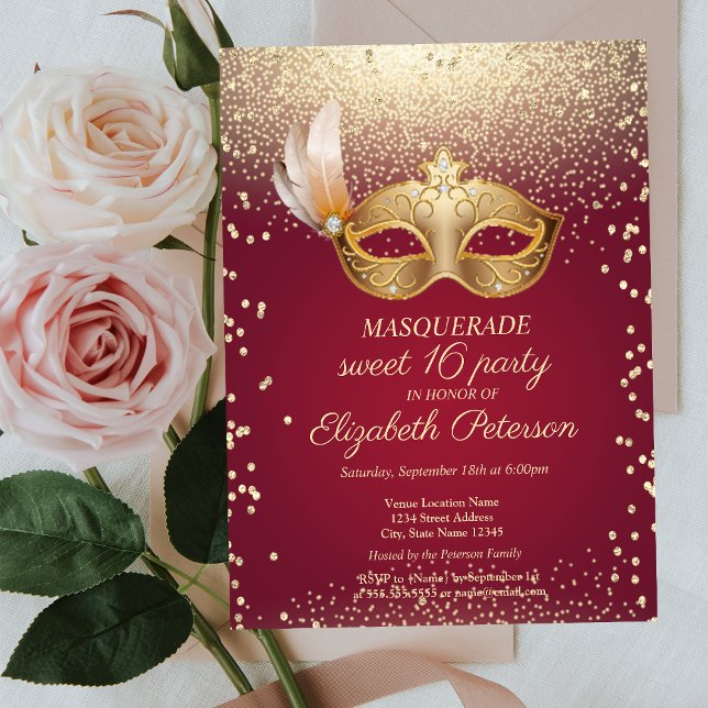 Masquerade Diamonds,Masque,Sweet 16   Invitation Postcard (Creator Uploaded)