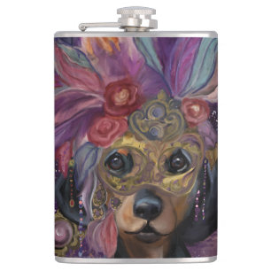 MASQUERADE DOXIE ART HIP FLASK