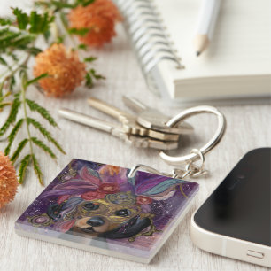 MASQUERADE DOXIE ART KEY RING