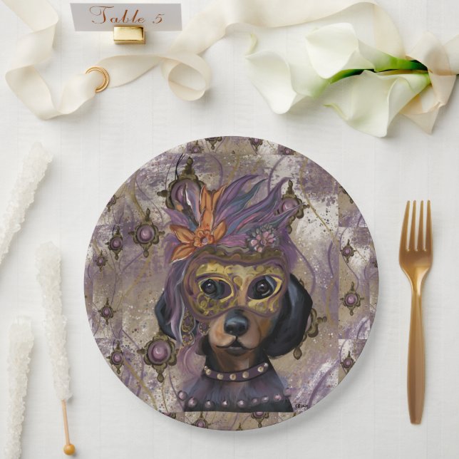 MASQUERADE DOXIE  ART      PAPER PLATE (Wedding)