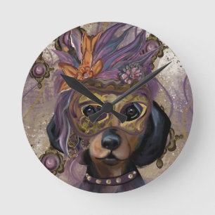 MASQUERADE DOXIE ART ROUND CLOCK