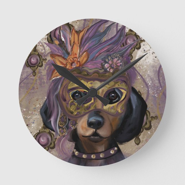 MASQUERADE DOXIE  ART      ROUND CLOCK (Front)