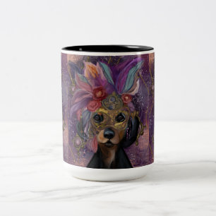 MASQUERADE DOXIE ART Two-Tone COFFEE MUG