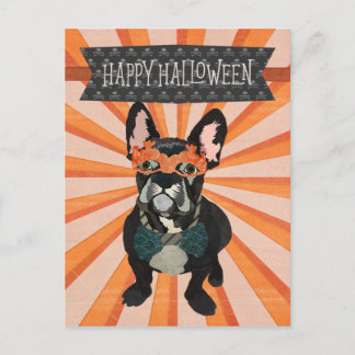 MASQUERADE FRENCH BULLDOG HALLOWEEN Postcard