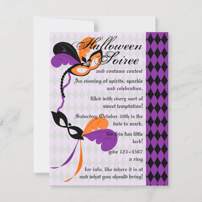 Masquerade Gala Invitation (Front)