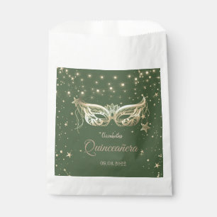 Masquerade, Green Stars Quinceañera Favour Bags