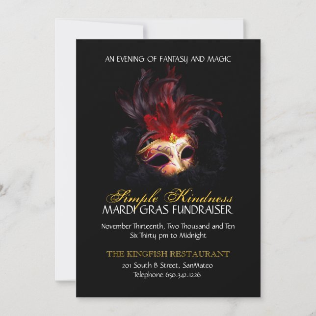Masquerade Invitation - Custom (Front)
