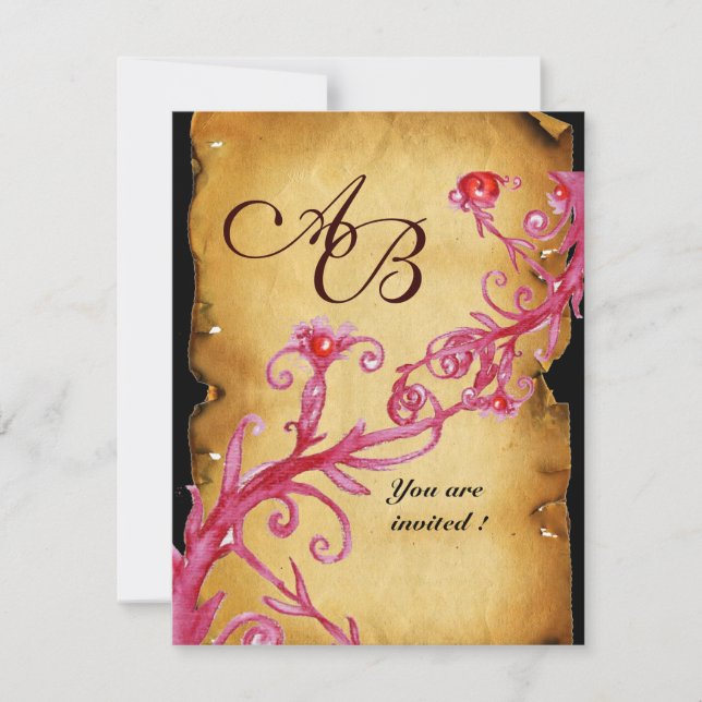 MASQUERADE MAGIC BERRIES  MONOGRAM, INVITATION (Front)