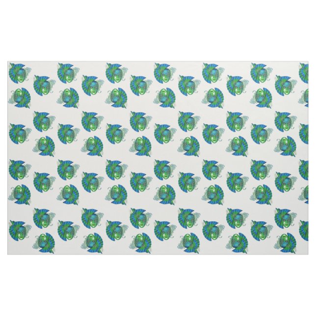 Masquerade Mardi Gras Mask Green Fabric (Yard)