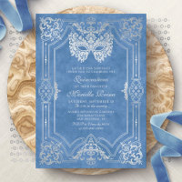 Masquerade Mask Blue Elegant Quinceanera
