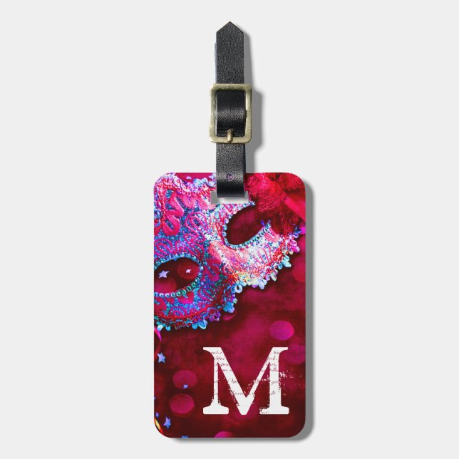Masquerade Mask Costume Hallo Monogram Luggage Tag (Front Vertical)