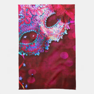 Masquerade Mask Costume Hallowe Kitchen Dish Towel