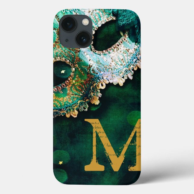 Masquerade Mask Costume Hallowe Monogram IPAD Case (Back)