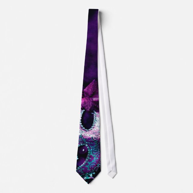 Masquerade Mask Costume Halloween Mardi Mens Tie (Front)