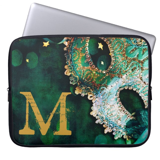 Masquerade Mask Costume Monogram 15" Laptop Case (Front)