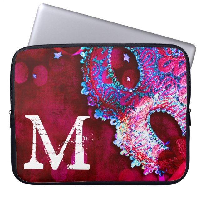 Masquerade Mask Costume Monogram 15" Laptop Case (Front)