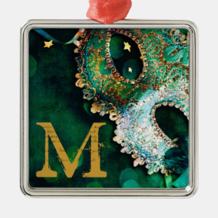 Masquerade Mask Costume Monogram Initial Ornament