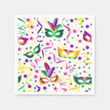 Masquerade Mask Paper Napkins, Elegant Party 