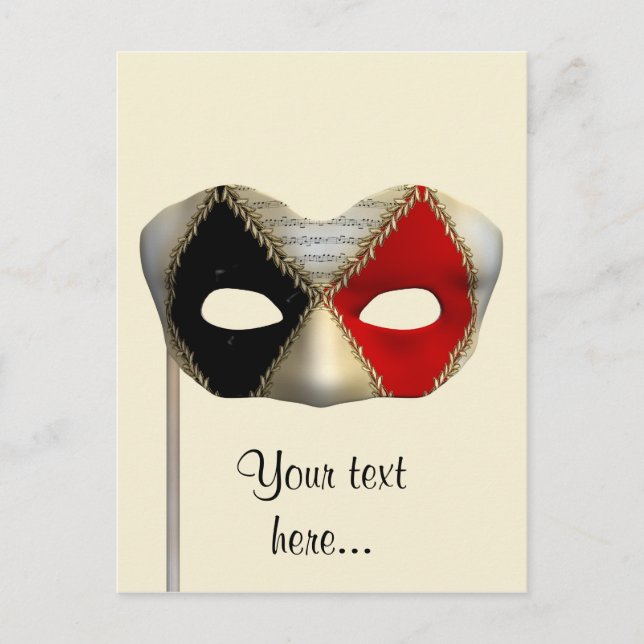 Masquerade Mask Postcard (Front)