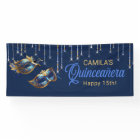 Masquerade Mask Quinceañera Blue Gold ID1031