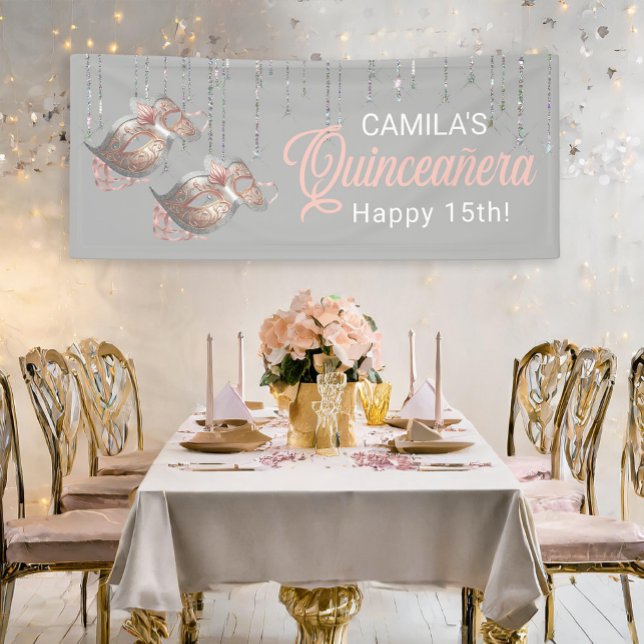 Masquerade Mask Quinceañera Rose Gold ID1031 Banner (Creator Uploaded)