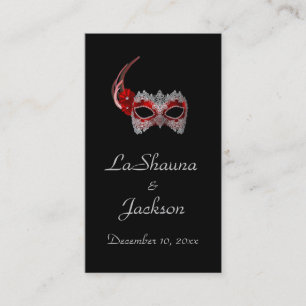 "Masquerade Mask" - Red w/ Lace Business Card