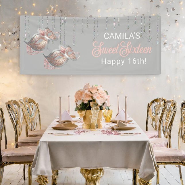 Masquerade Mask Sweet 16 Rose Gold ID1032 Banner (Creator Uploaded)