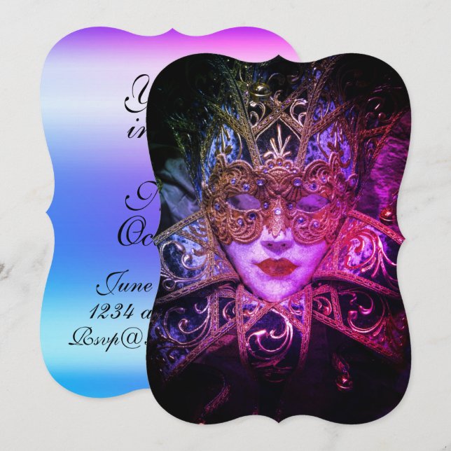 Masquerade mask Victorian elegant gothic Invitation (Front/Back)