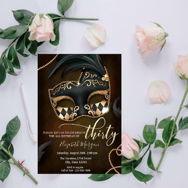 Masquerade, Masque 30th Birthday  Invitation (Creator Uploaded)