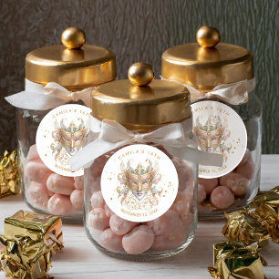 Masquerade Motif Sweet 16 Rose Gold ID1032 Classic Round Sticker