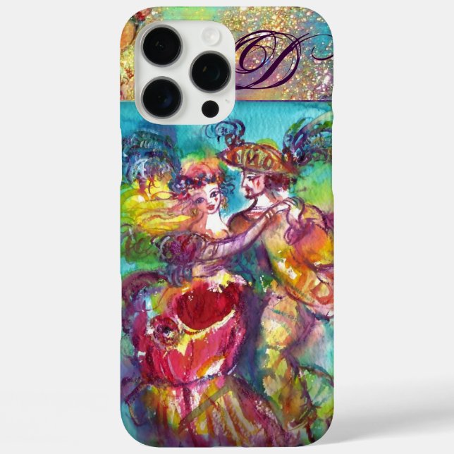 MASQUERADE NIGHT / CARNIVAL DANCE MONOGRAM Case-Mate iPhone CASE (Back)