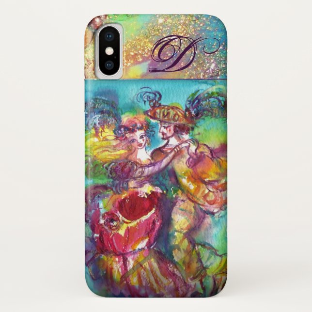 MASQUERADE NIGHT / CARNIVAL DANCE MONOGRAM Case-Mate iPhone CASE (Back)