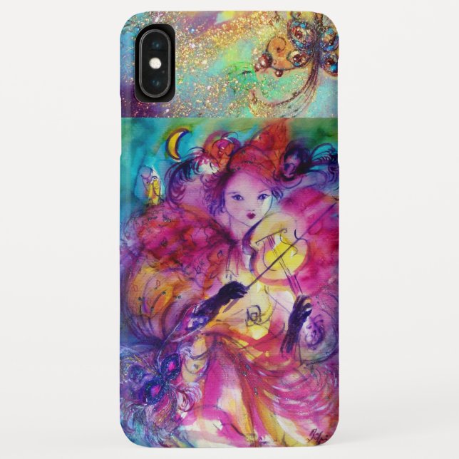 MASQUERADE NIGHT VIOLINIST ,OWL Venetian Carnival Case-Mate iPhone Case (Back)