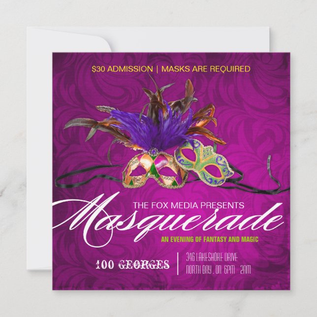 Masquerade Party Invitation (Front)